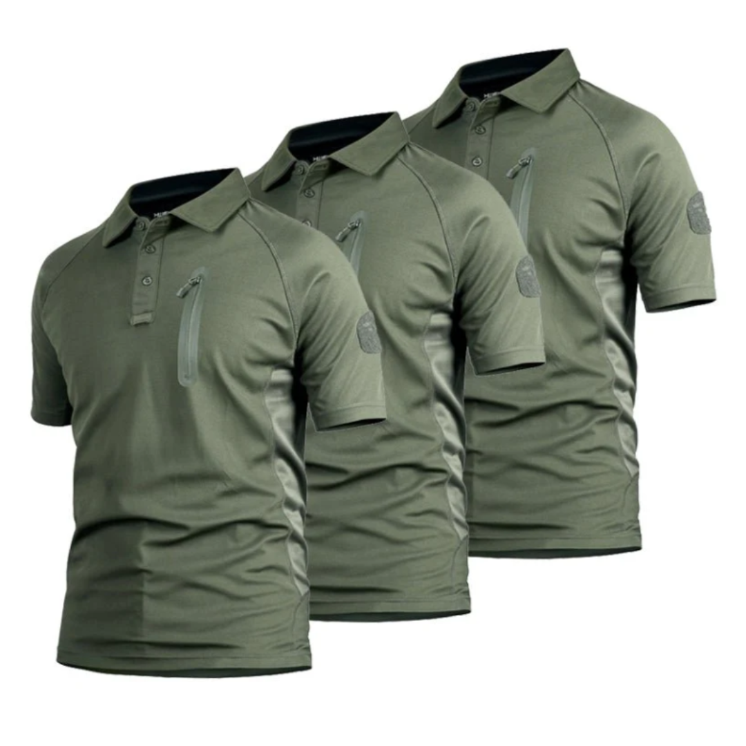 Men’s Tactical Quick-Dry Polo Shirt – 3-Pack