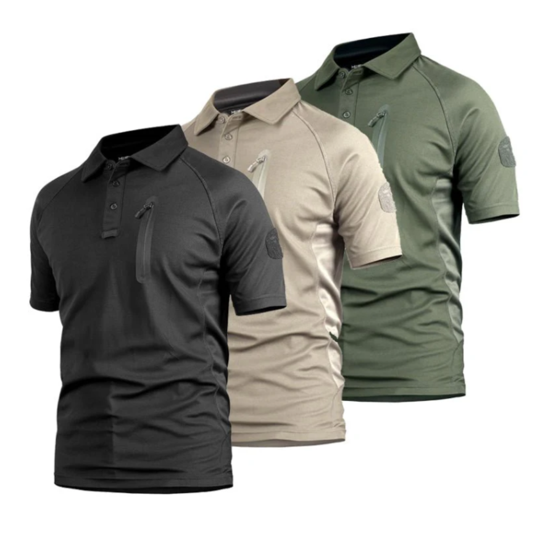 Men’s Tactical Quick-Dry Polo Shirt – 3-Pack