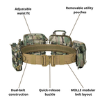 Elite Survival 8-Set Pro Tactical MOLLE Belt – Modular Duty System