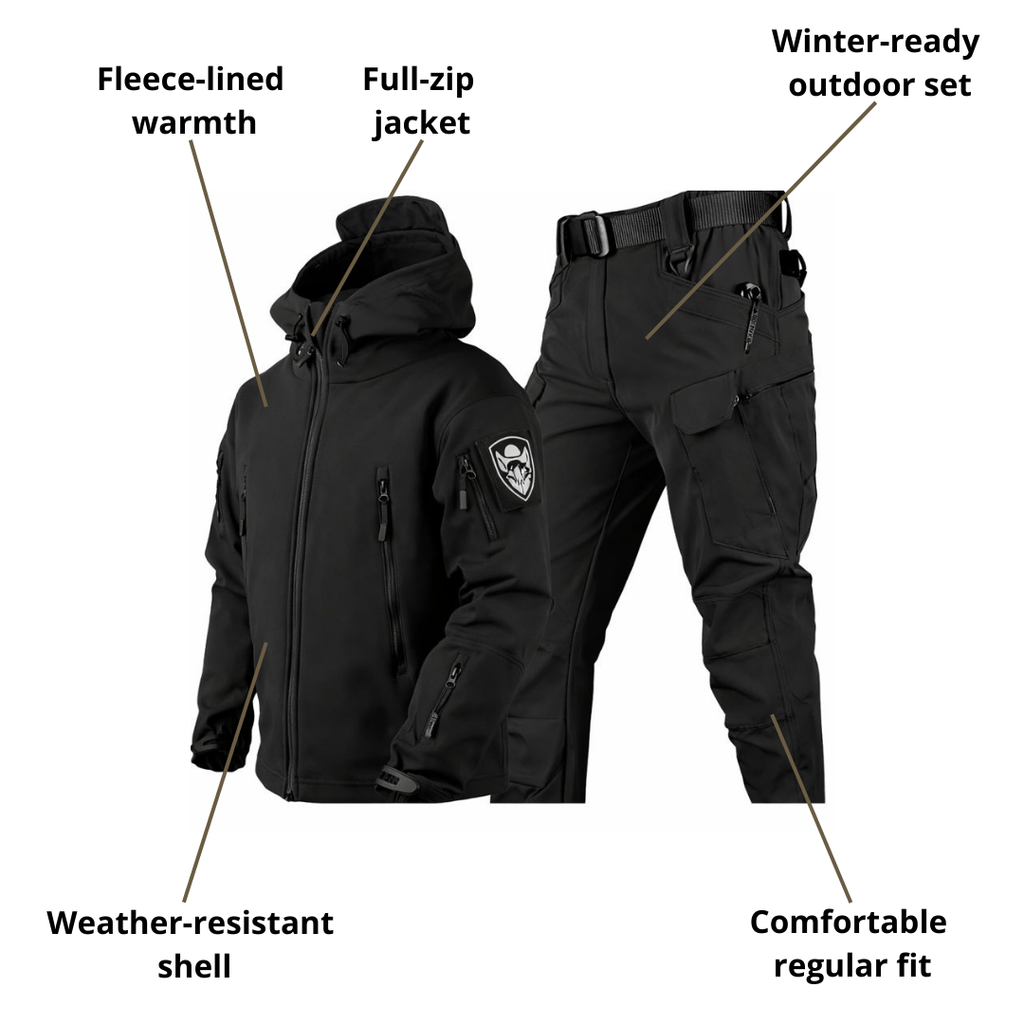Men’s Tactical Jacket & Pants Set – Fleece-Lined & Cold-Weather Ready