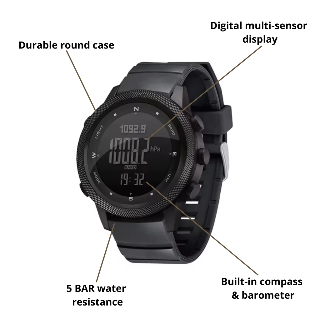 Men’s Outdoor Digital Watch – Multi-Sensor & All-Weather Ready