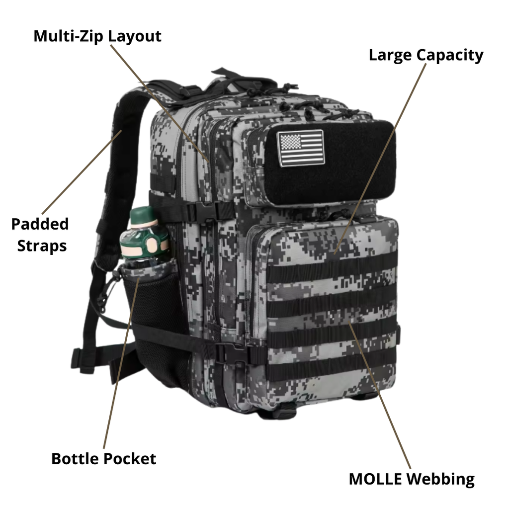 Men’s Outdoor Backpack – Digital Camo & Everyday Carry Comfort