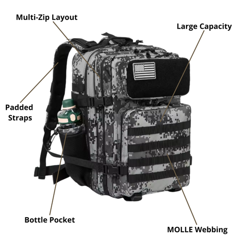 Men’s Outdoor Backpack – Digital Camo & Everyday Carry Comfort