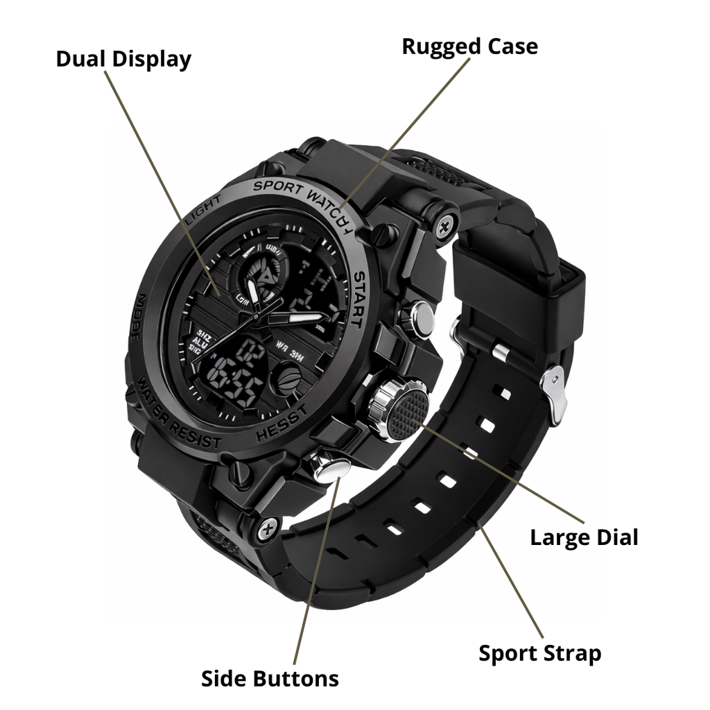 Men’s Outdoor Performance Watch – Dual Display & All-Weather Durability