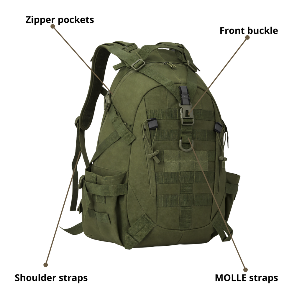 40L Tactical Outdoor Backpack – MOLLE Survival & Hiking Pack