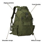 40L Tactical Outdoor Backpack – MOLLE Survival & Hiking Pack
