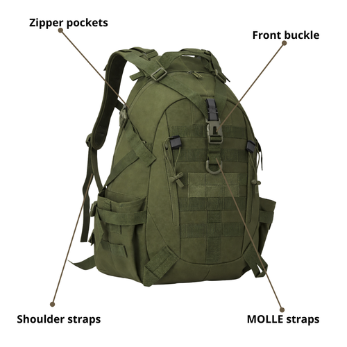 40L Tactical Outdoor Backpack – MOLLE Survival & Hiking Pack