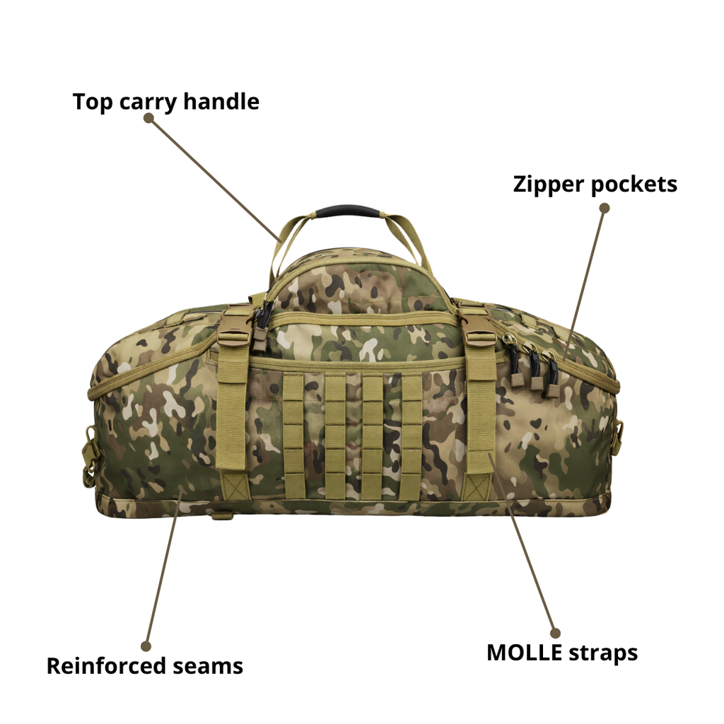 Tactical Outdoor Duffel Backpack – MOLLE Travel & Camping Gear Bag