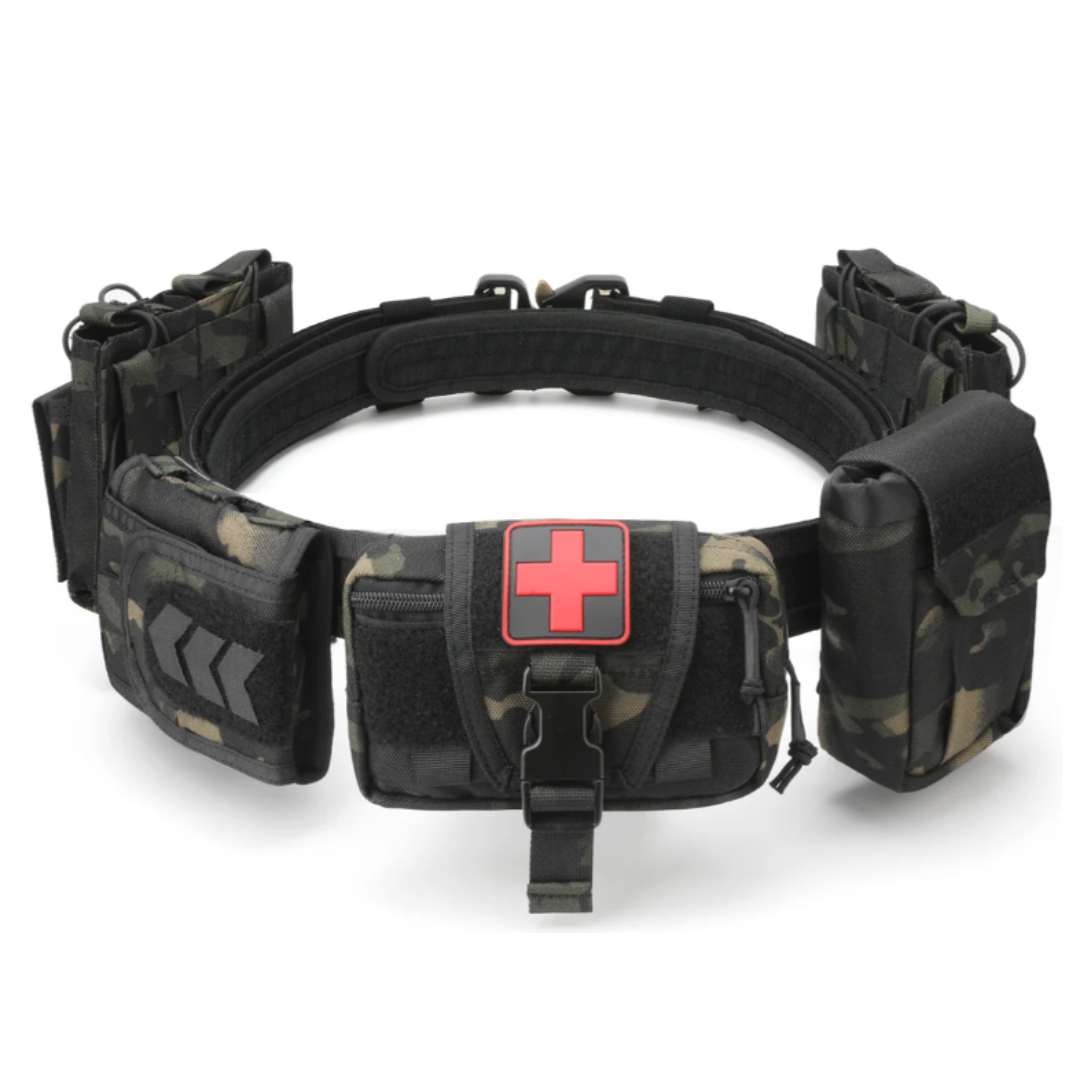 5-in-1 Tactical Duty Belt – Modular MOLLE Quick-Release System