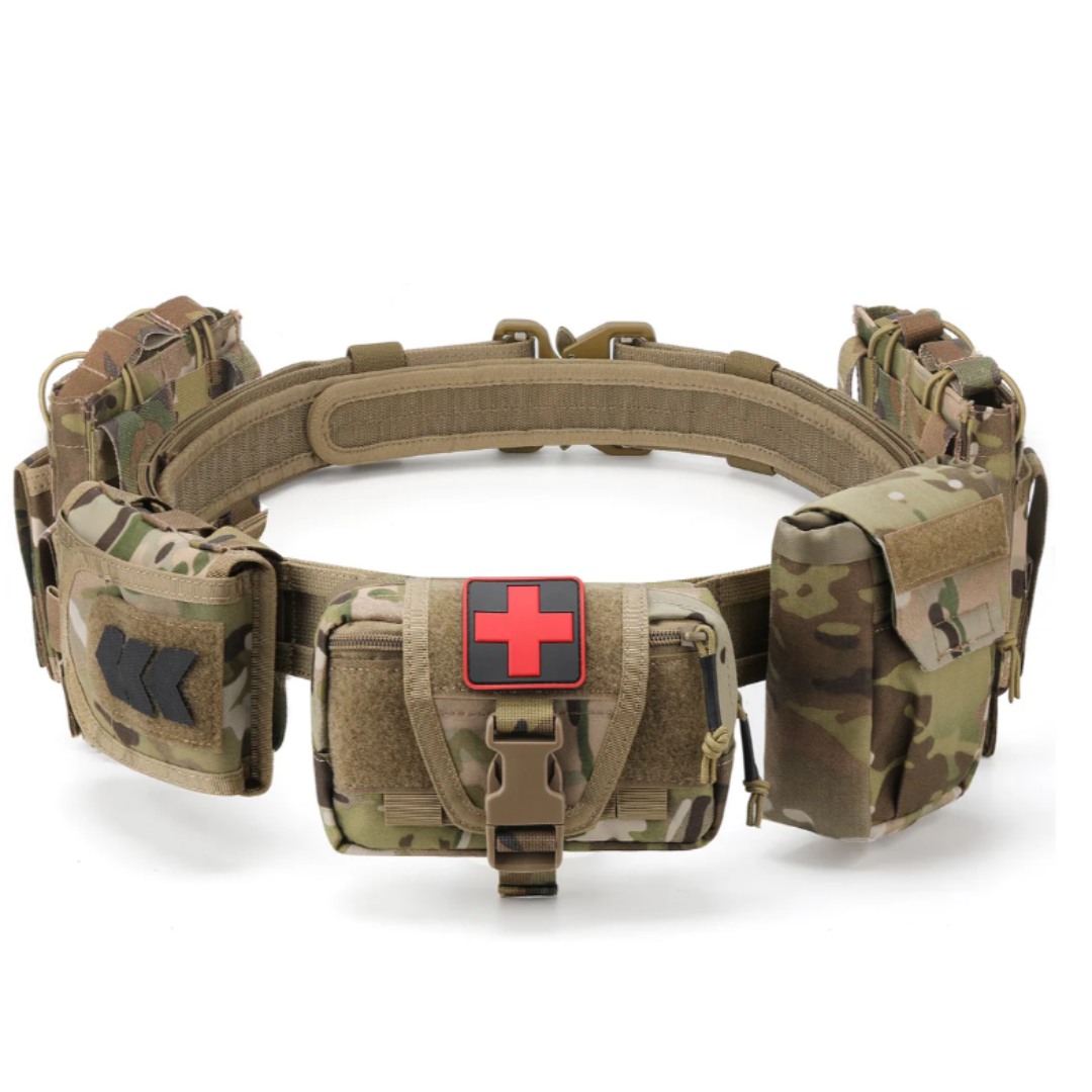 5-in-1 Tactical Duty Belt – Modular MOLLE Quick-Release System