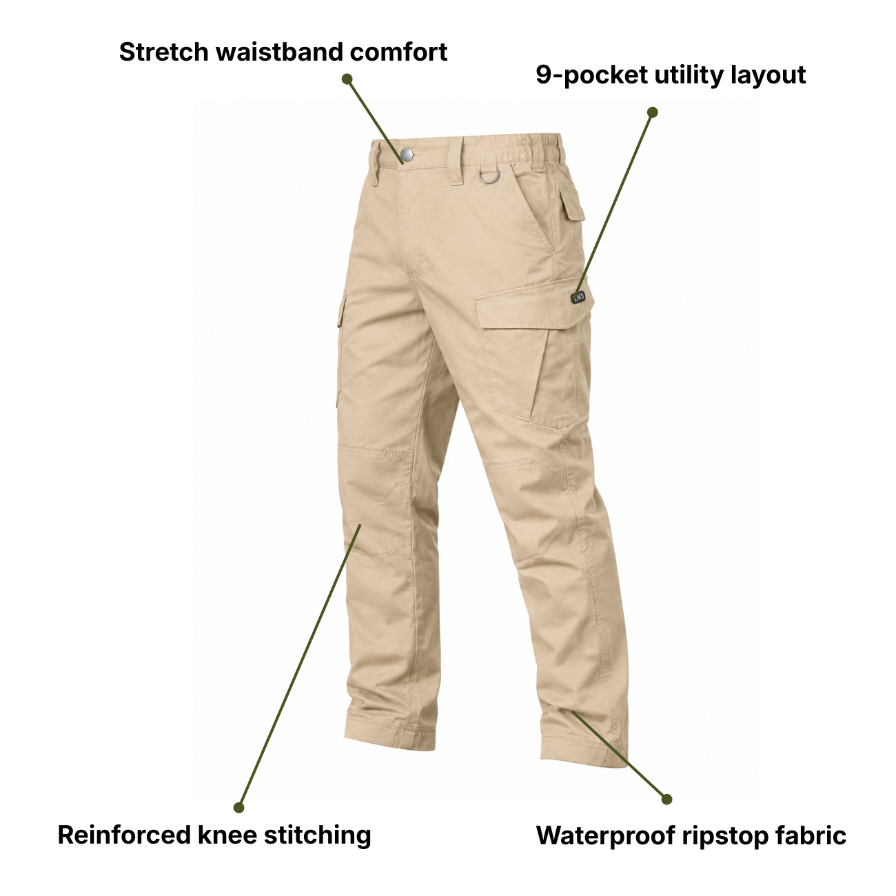 Men’s Waterproof Combat Tactical Pants – Ripstop Utility & Reinforced Design