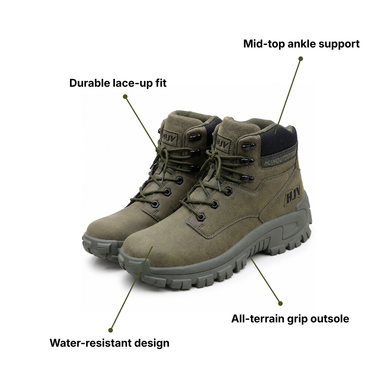 Men’s Tactical Boots – Mid-Top Grip & All-Terrain Comfort