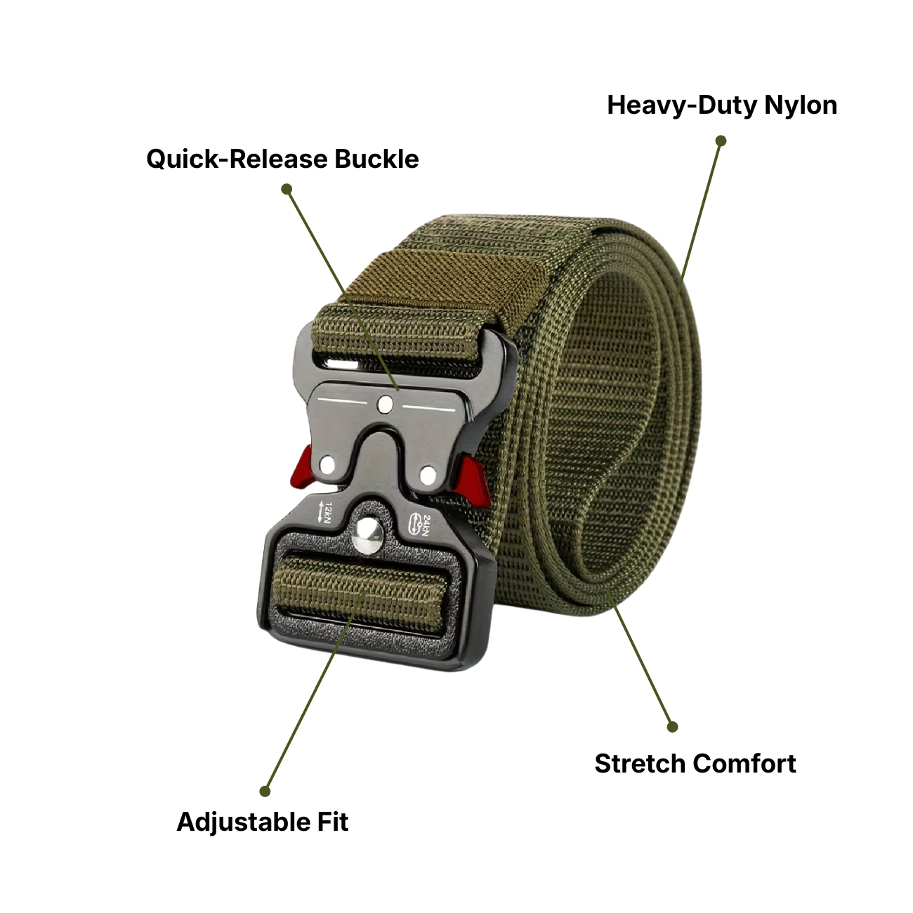 Tactical Belt with Adjustable Safety Buckle