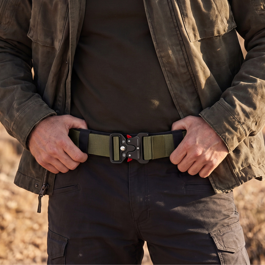Tactical Belt with Adjustable Safety Buckle