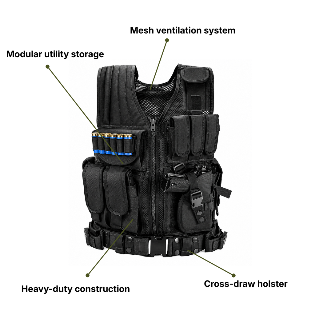 Lightweight Tactical Combat Vest – Modular Utility & Ventilated Design