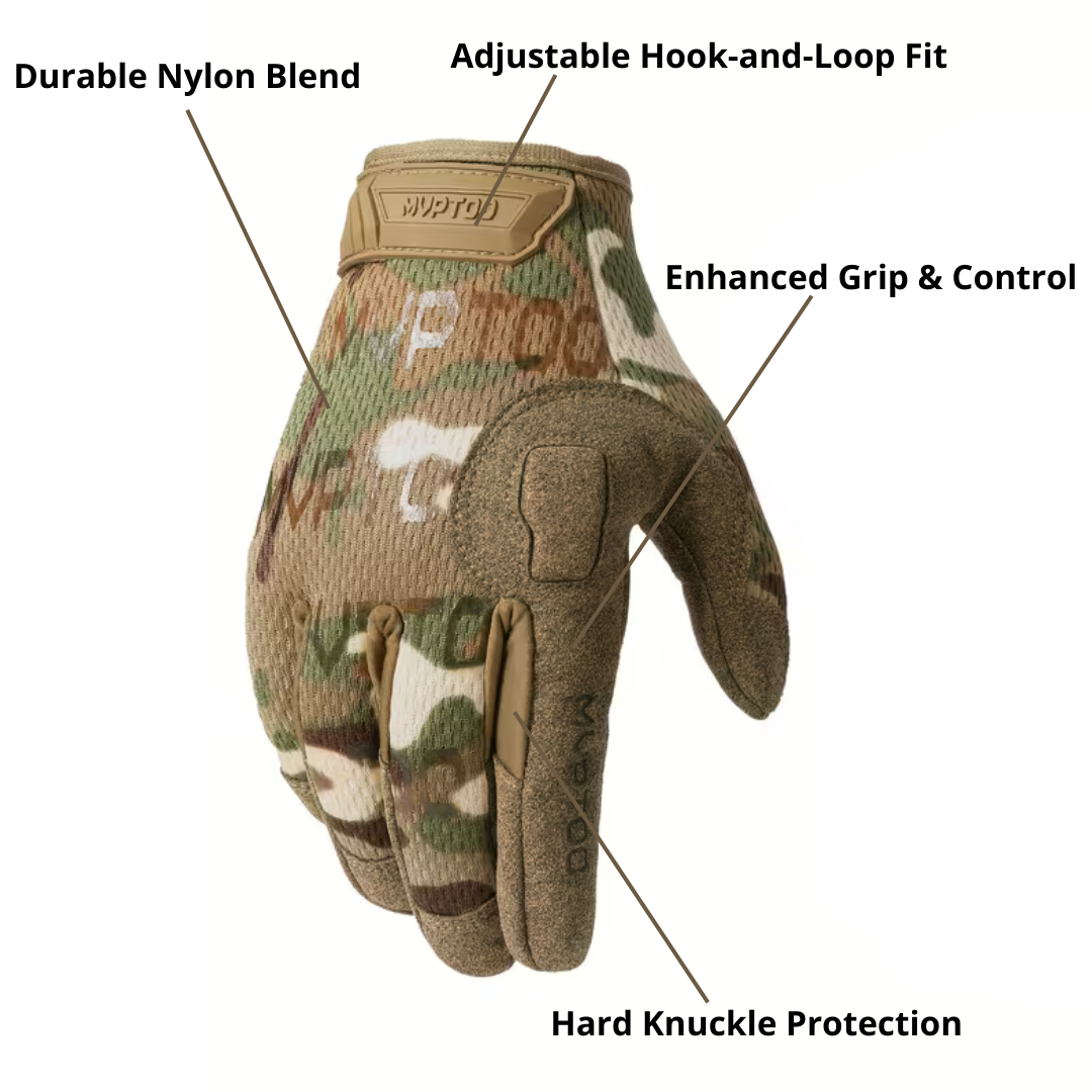 Tactical Hard Knuckle Gloves – Durable, Touchscreen Compatible & Adjustable Fit
